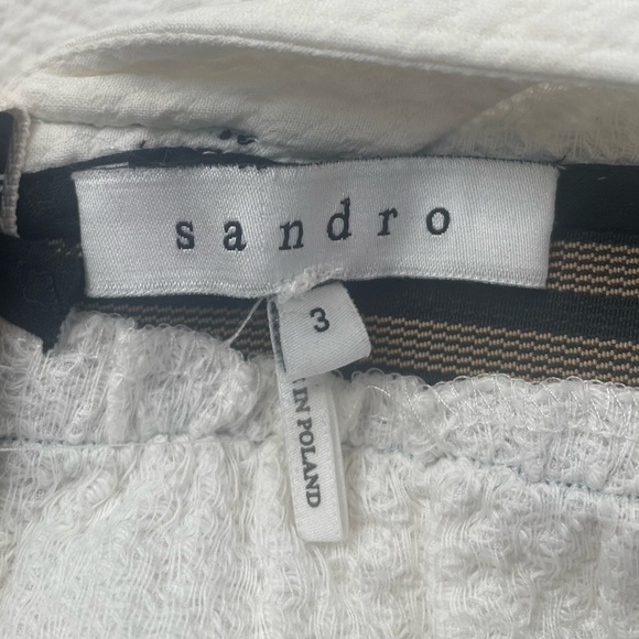 SANDRO Square Neckline Mini Dress in White Size 3 or Large - Picture 5 of 6